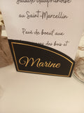 Menu & Marque-place Nominatif "Noir & Or"