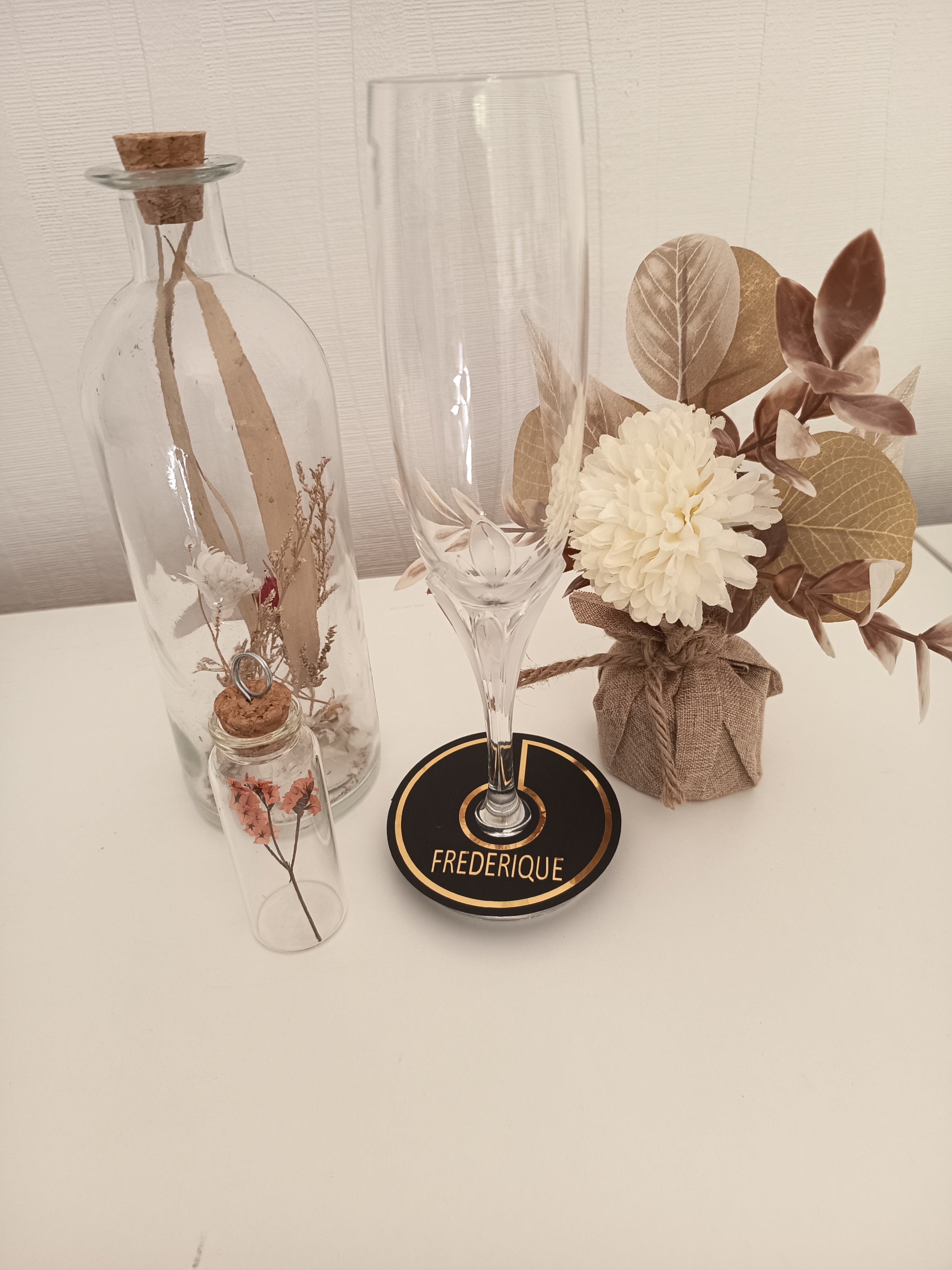 Marque-verre Personnalisé "Noir & Or"